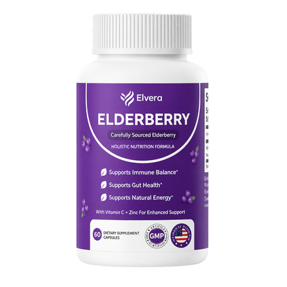 Elvera Gut Support Complex with Elderberry, Zinc & Vitamin C